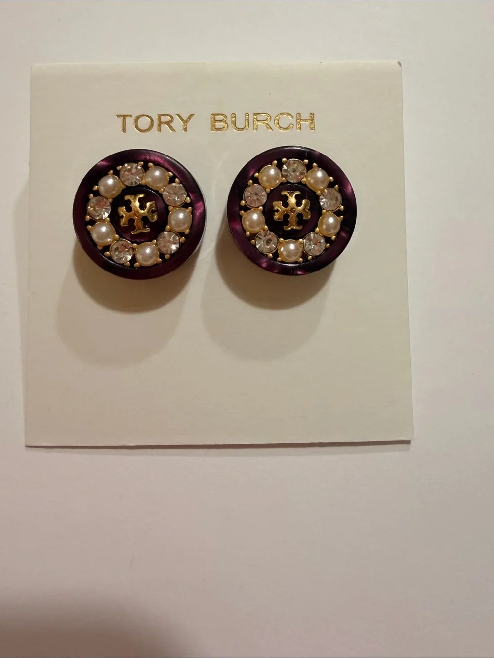 NWOT Tory Burch Roxanne Small Button Stud Earrings